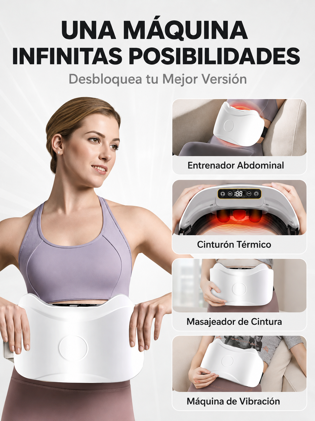 Masajeador Abdominal Eléctrico Inalámbrico – Quema Grasa, Reduce Hinchazón y Activa la Digestión Natural